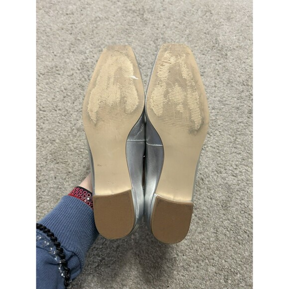 Talbots SUTTON BUCKLE LEATHER FLATS - METALLIC Women's 7.5 - Picture 2 of 6